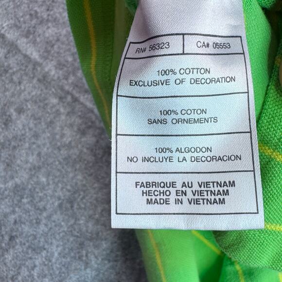 Nike Vintage Men's L Green Yellow Striped Golf Polo Shirt - Picture 5 of 6